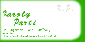 karoly parti business card